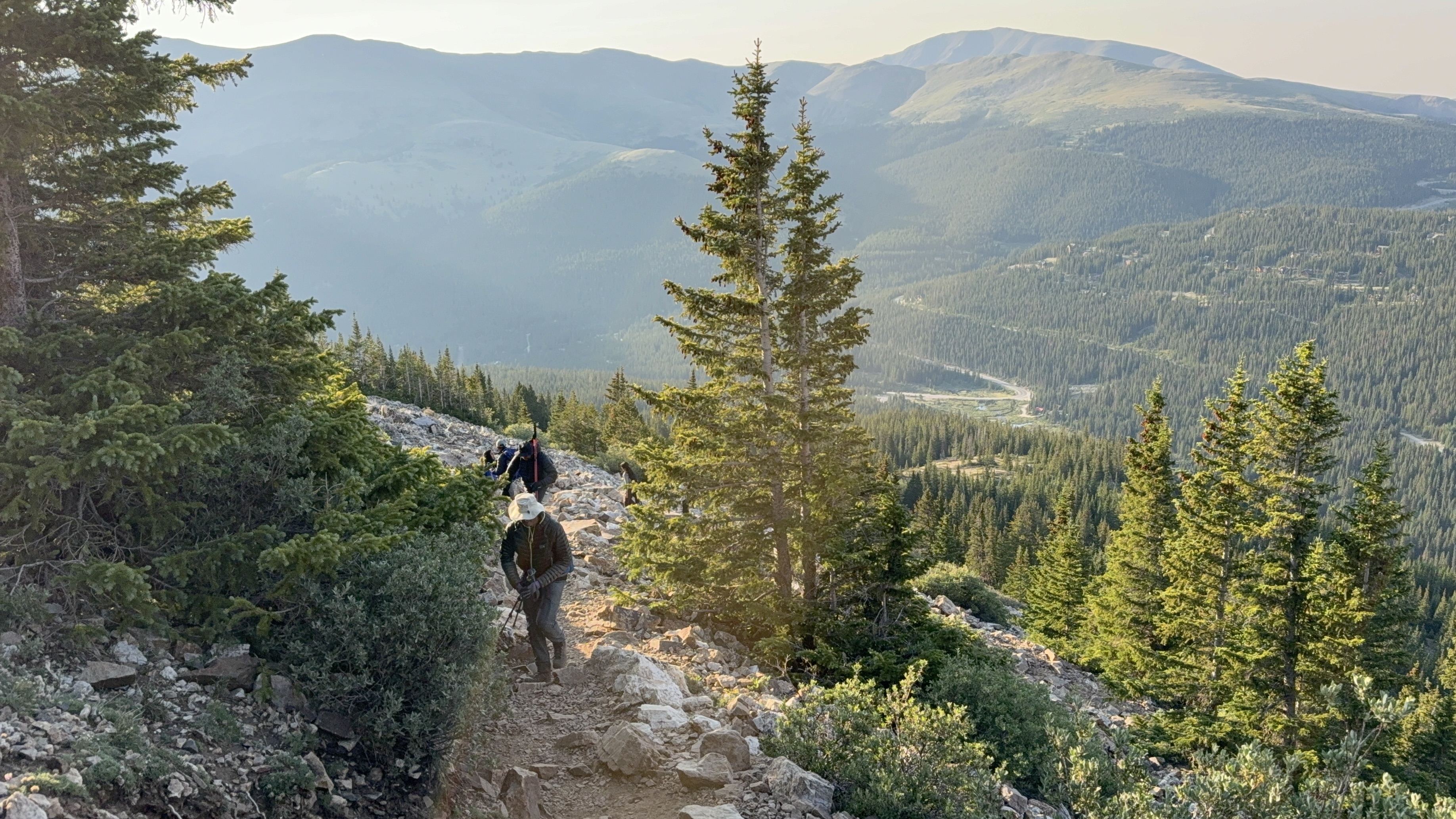Climbing toward the ridge above treeline