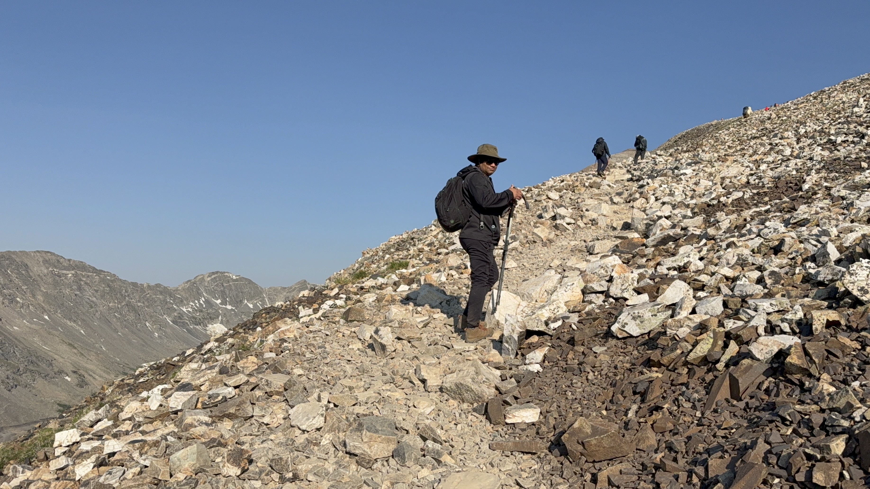 Raja on the upper talus slope