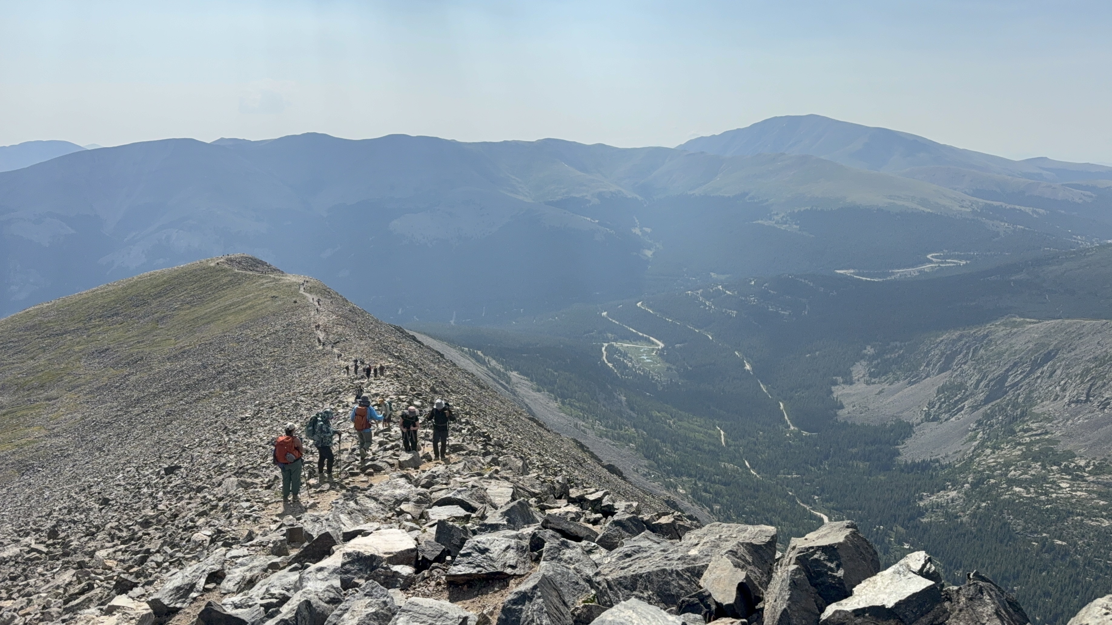 The crew on the summit ridge