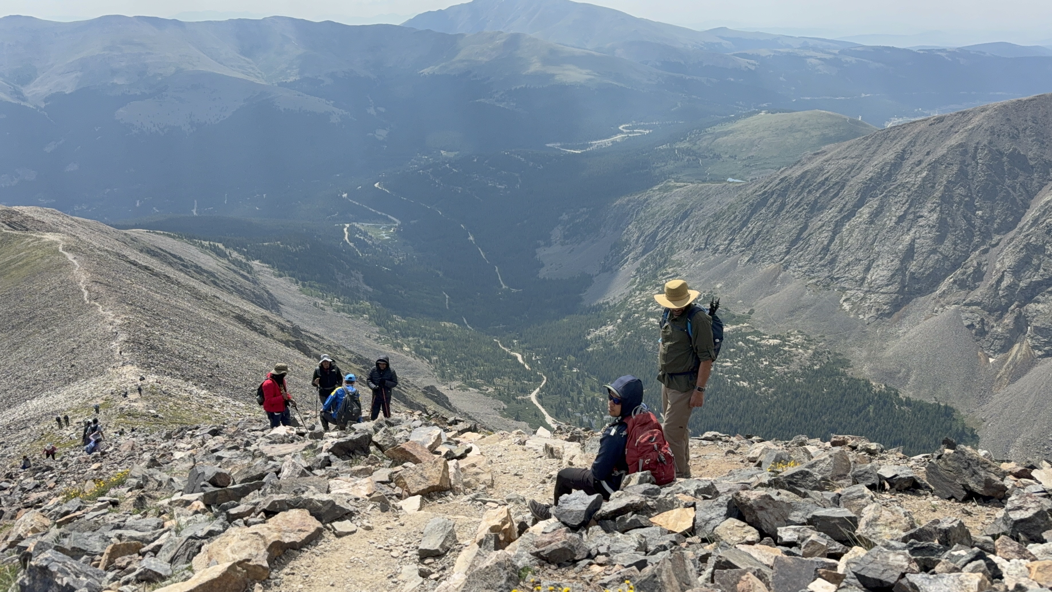 Group resting above the valley