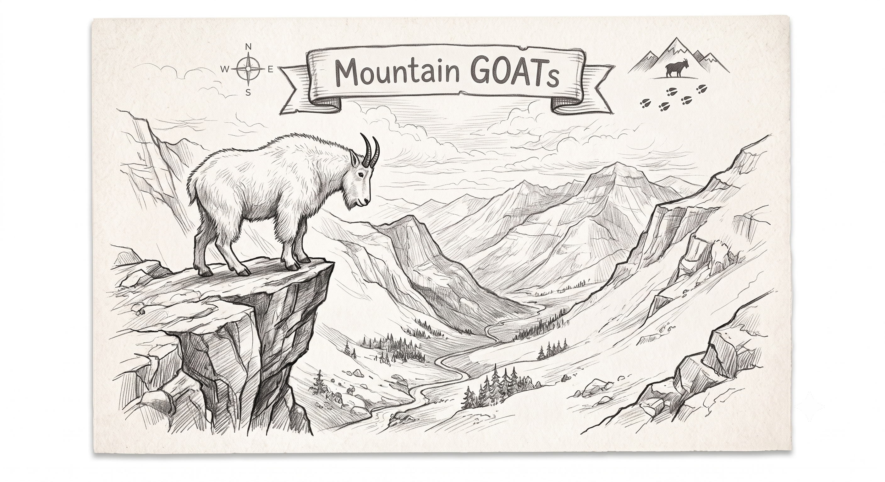 Mountain GOATs banner sketch